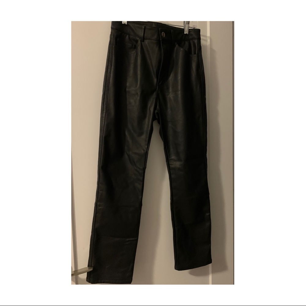 Faux leather pants